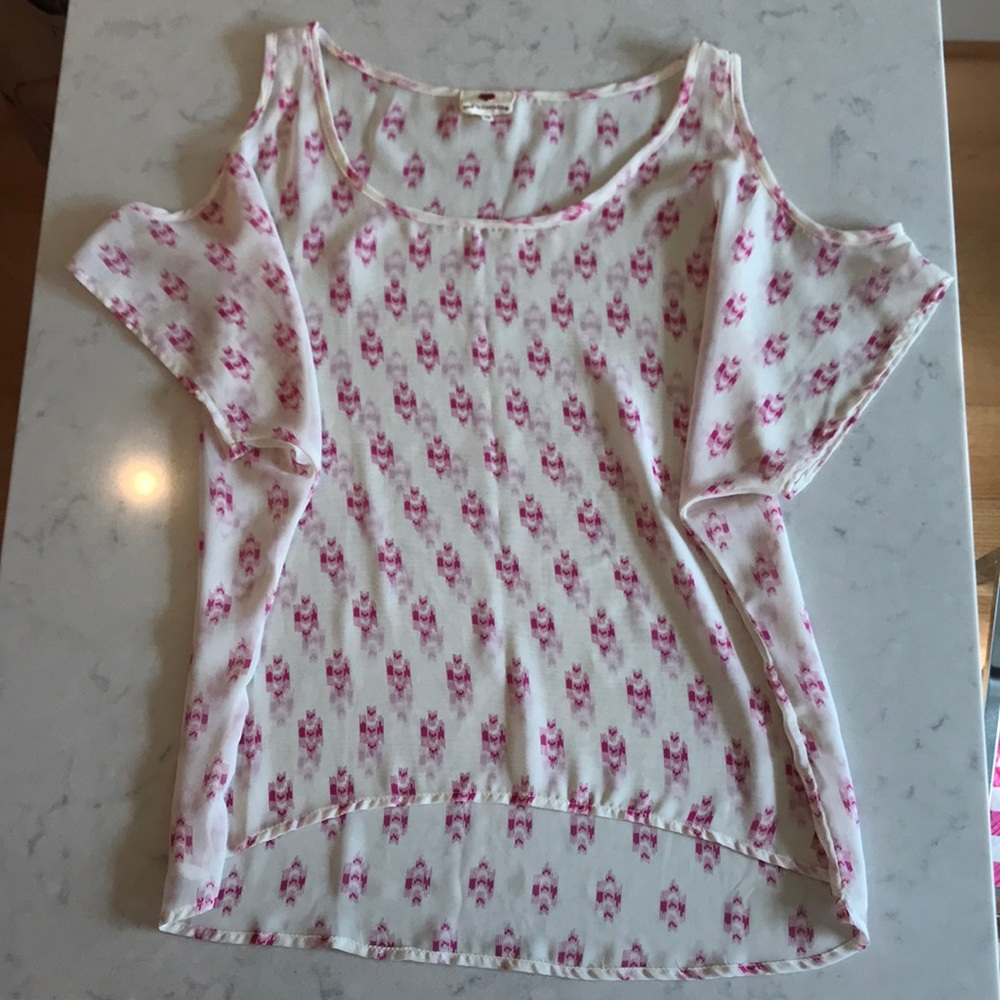 Tribal Print Cold Shoulder Top